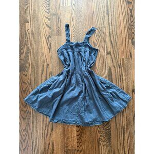 Blue grey cotton babydoll dress